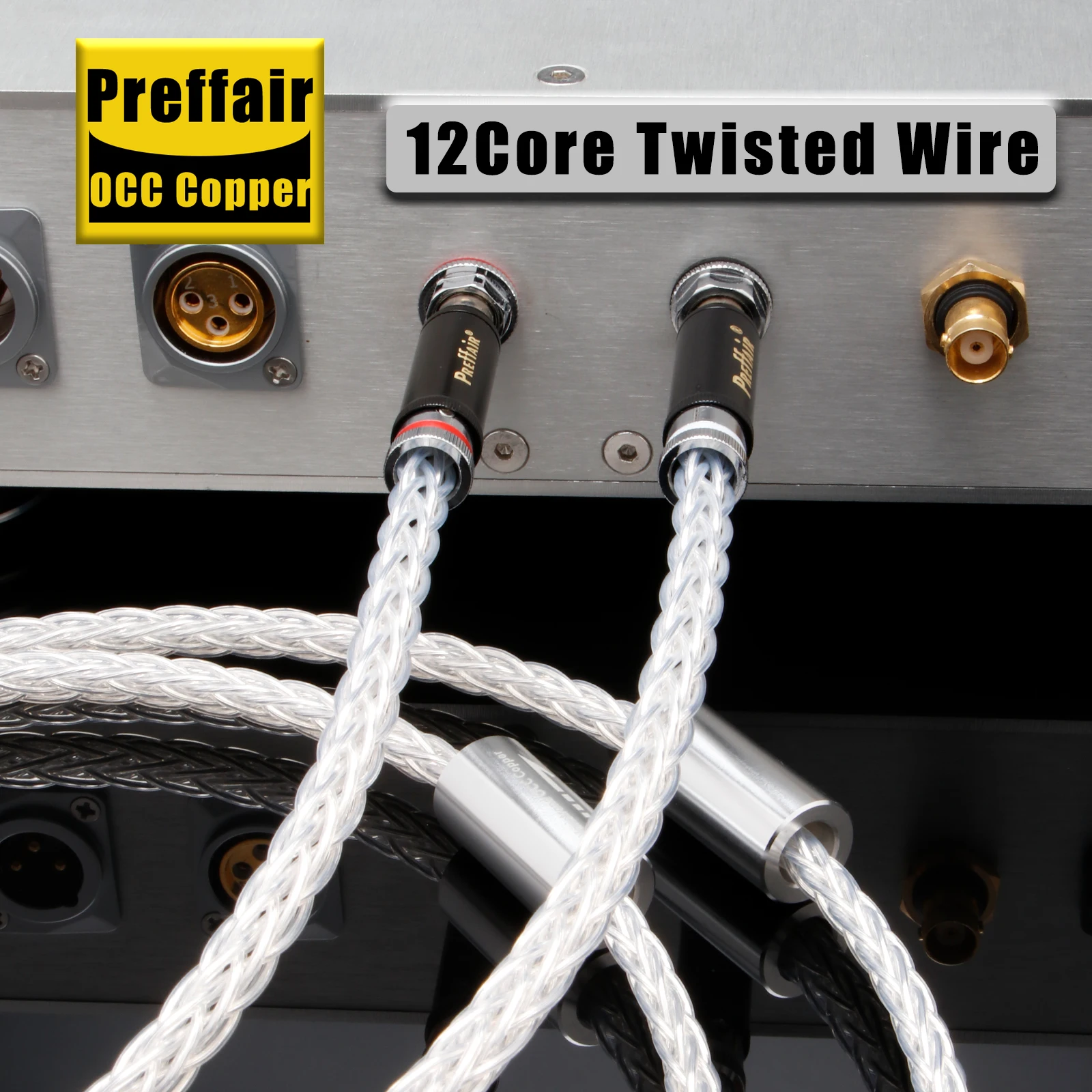 Hifi Audio RCA-Kabel 12-adrig 7N OCC Versilbertes Kabel Selbstverriegelnd für Heimkino, HDTV, Verstärker, Hi-Fi-Systeme – Detail 4