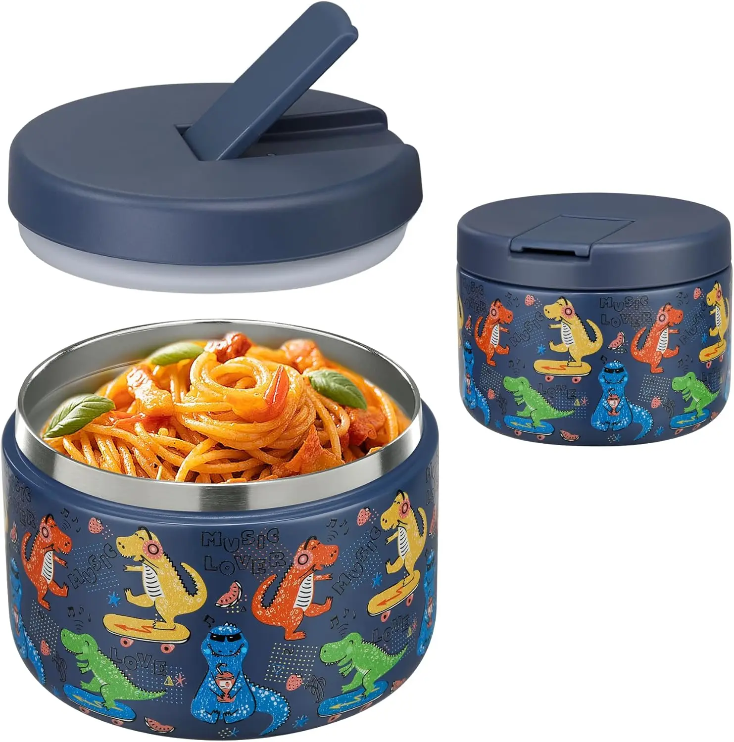 12oz Insulated Vacuum Food Jar with Buckle Lid Wide Mouth Soup Thermo for Hot Food Kids Leakproof Stainless Steel Lunch Containe