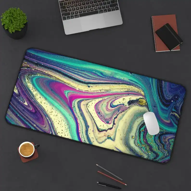 

Art Marble Desktop Mat, Suitable for Home Offices, Gamer Desk Accessories, A Gift for Creative Enthusiasts Kawaii Desk Pad