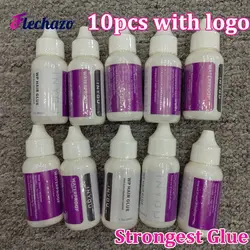 Impermeável Super Bond Hair Glue, Extensões de trama Weave, Cola de colagem, Adesivo com logotipo, Forte Lace Wig Glue, 10Pcs
