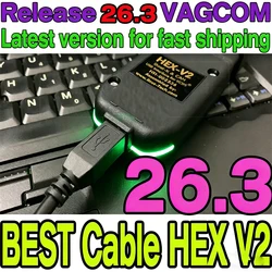 2026 HEX-V 2 VCDS VAG COM 25.3 VAGC0M 25.3.1 VCD HE X V2 USB Interface FOR VW AUDI Skoda Seat Unlimited VINs For 1996-2017
