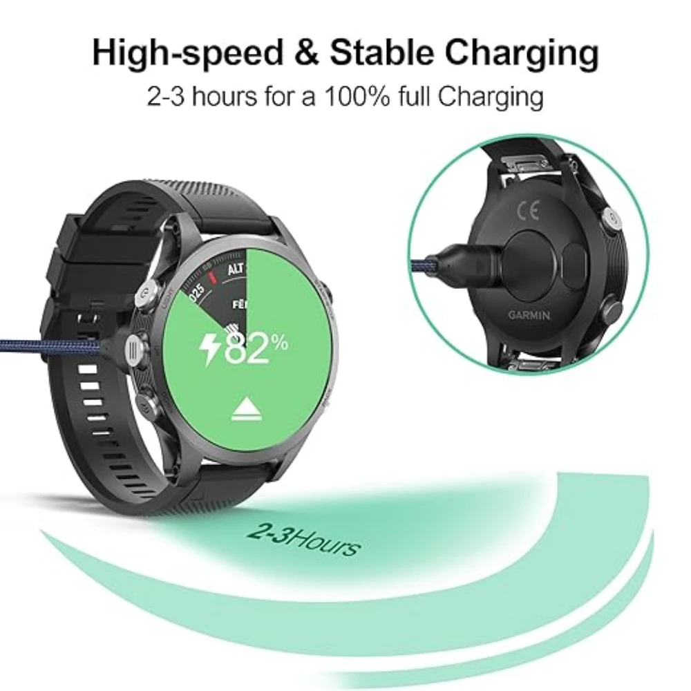 ل Garmin Instinct 2 2S 2X، Garmin Venu 3 2 plus 2S Sq USB-C شاحن الساعة الذكية استبدال شاحن كابل شحن