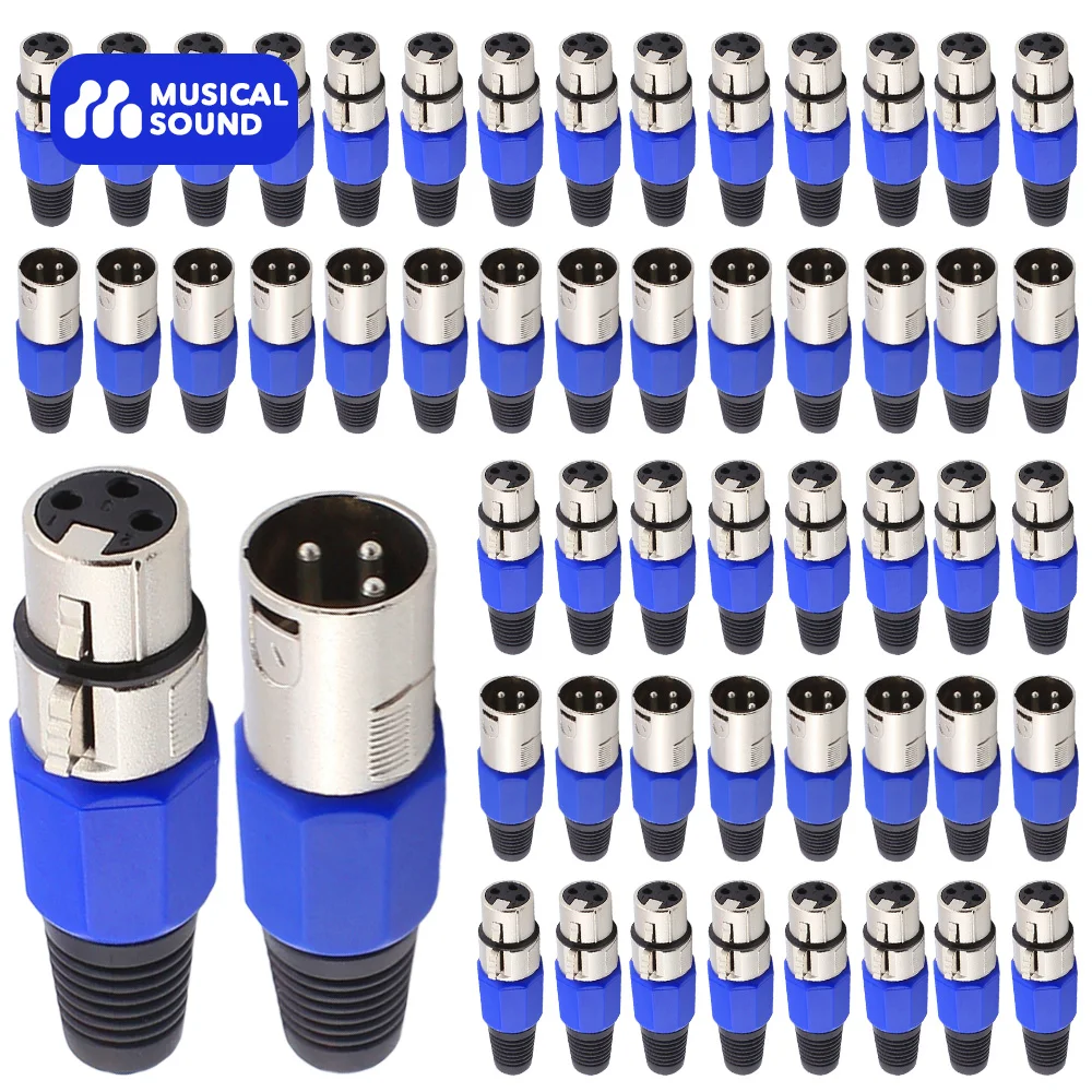

Musical Sound XLR 3 Pin Male/Female Plugs Audio Mic Microphone Cable Plug Connector Audio Socket Audio XLR Plugs Connectors
