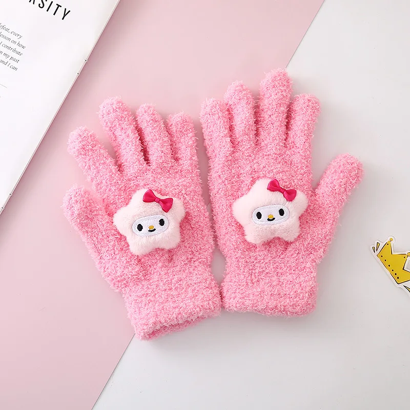 قفازات الخريف والشتاء لركوب الدراجات قفازات كرتونية جديدة لطيفة قفازات شتوية دافئة وسميكة للطلاب