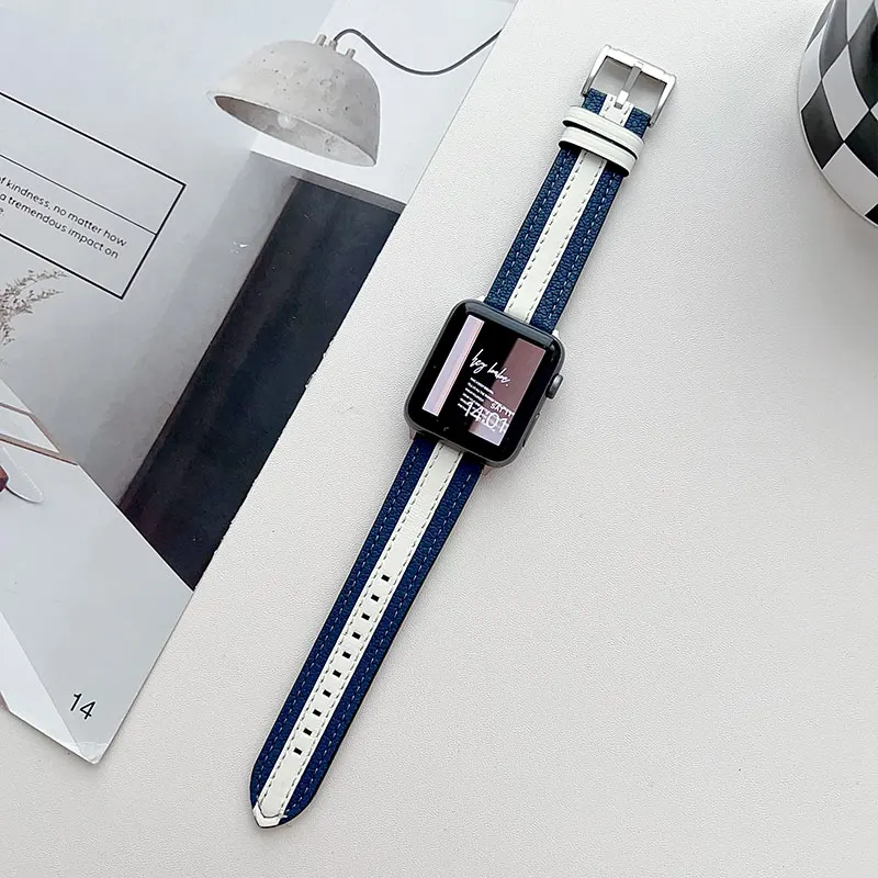 

Retro Canvas Lattice Strap For Apple Watch Ultra 49mm Leather Band For IWatch SE 9 8 7 6 5 4 SE Wristband 41mm 45mm 40mm Correa