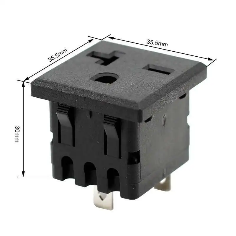 Black 125VAC 250VAC 20A 250V US AC NEMA 6-20R Snap In Receptacle Power Socket