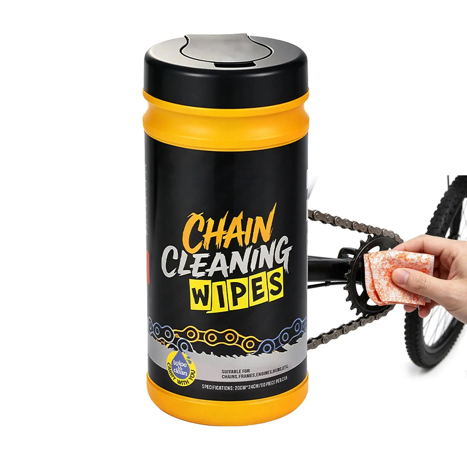 

Bike Chain Cleaning Wipes Efficient Dirt Removal Motorcycle Wipes 80 Count For Chains Engines Hubs Drivetrain Freewheel Cleaning