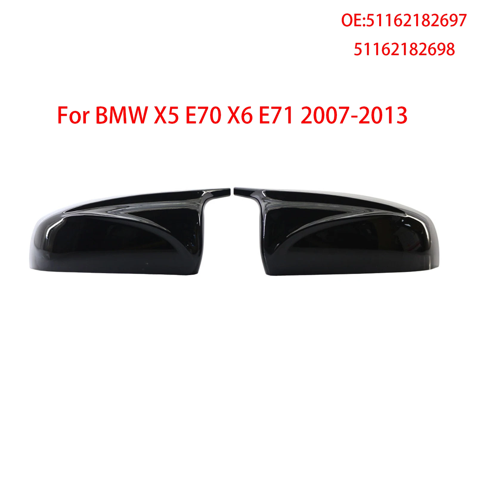 

1pair Horn shape M style Rearview for BMW X5 E70 X6 E71 2008-2013 accessories Carbon Fiber Style Black Side Mirror cover Caps