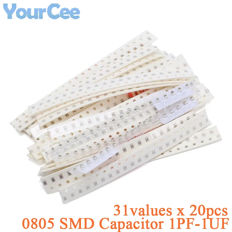 500pcs-1200pcs 0805 0603 0402 SMD 커패시터 1PF -1UF 3.9PF-22UF 1PF-10UF 구성 요소 패키지 커패시터 모듬 키트 샘플 DIY