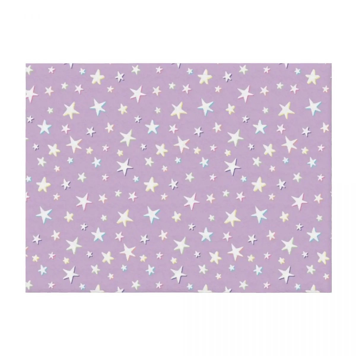 

Rainbow Stars on Lavender - White Overlay Throw Blanket bed plaid Designers Soft Plush Plaid Cute Blankets