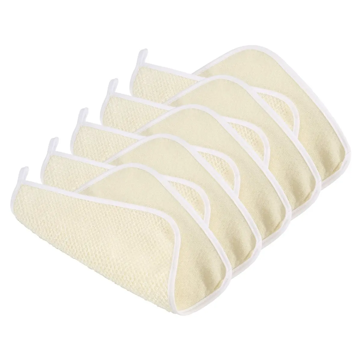A45I 5 Pieces Bath Exfoliating Face and Body Wash Cloths Towel Weave Bath Cloth Exfoliating Scrub Cloth Massage Bath Cloth