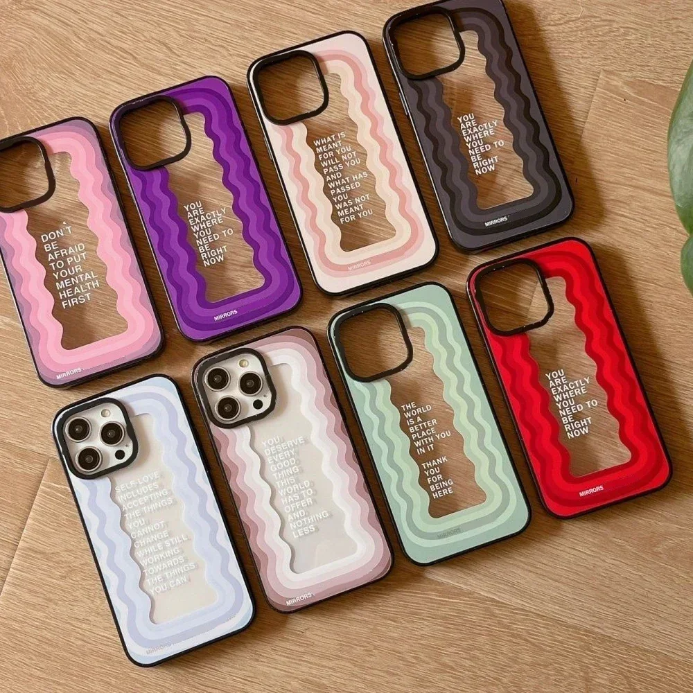 

2.0 Version Acrylic Upgrade Border Wave Colorful Phone Case Cover for IPhone 11 12 13 14 15 16 Pro Max Case