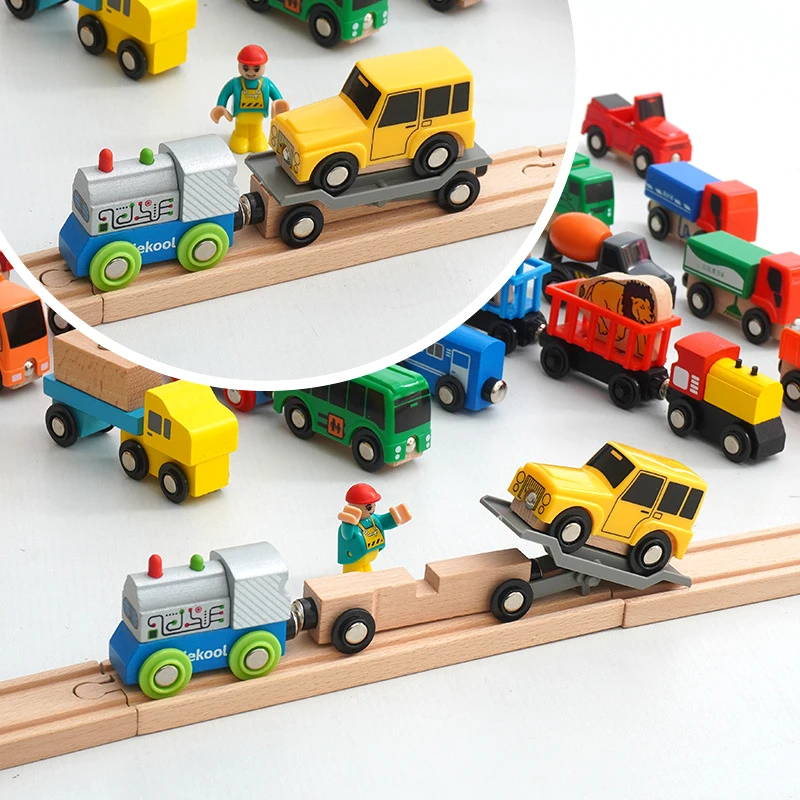 1pcs Magnetic Train Toys All Kinds of Locomotive Car Railway Vehicles Compatible with Wooden Train Track Accessories Train Toys