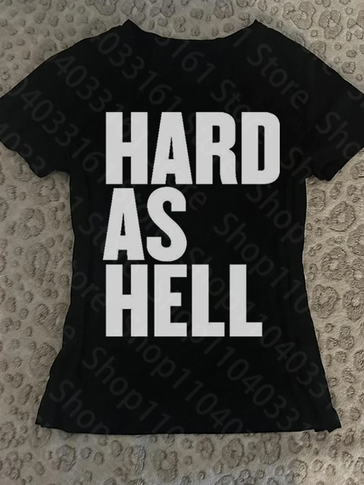 펑크 고딕 프린팅 슬림핏 티셔츠 이모 걸즈 레트로 레터 프린팅 Y2K 여성 의류 2000년대 패션 캐주얼 티셔츠 여름