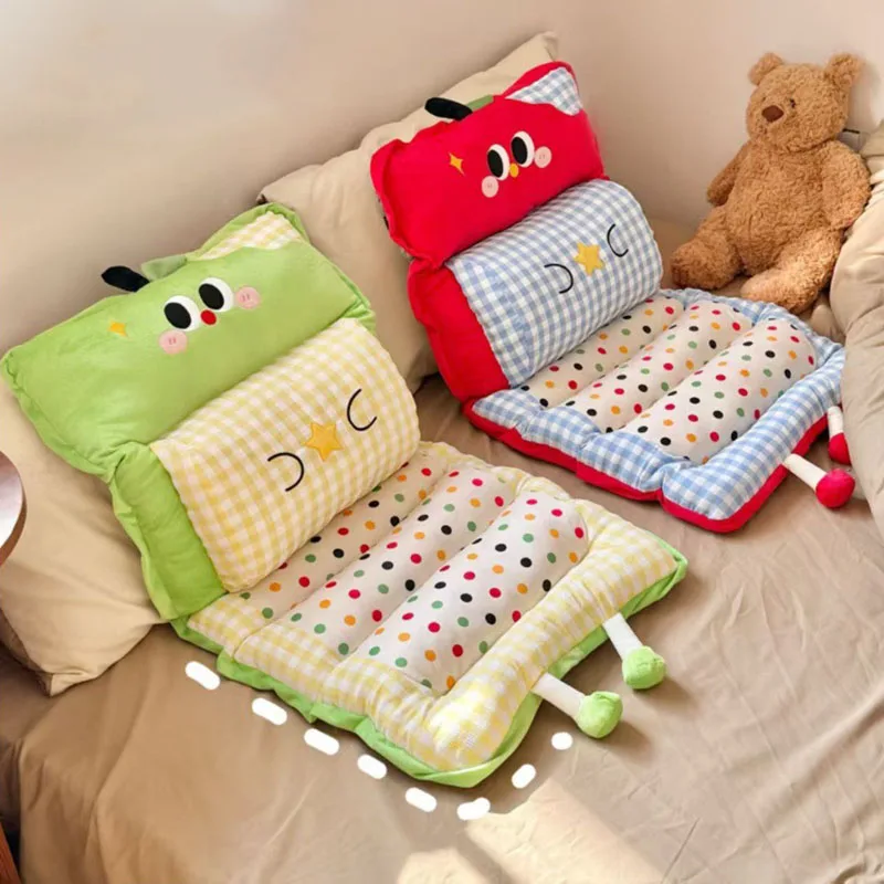 80X42X5Cm Lovely Apple Backrest Cushion Detachable Soft Hip Pad for Waist Protection Cozy Padded Seat Pads for Autumn Winter