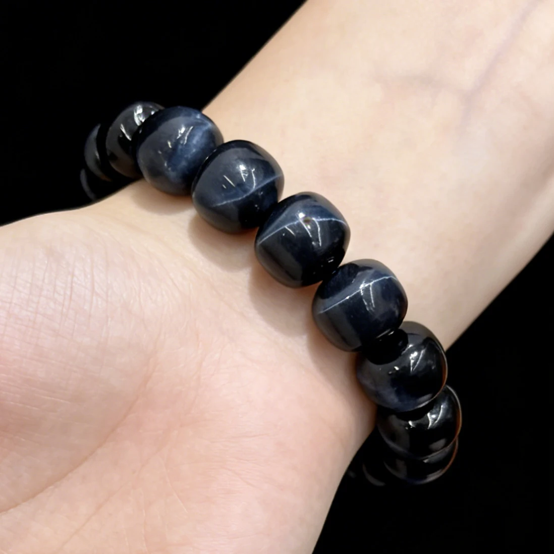 

Natural Bule Tiger Eye Squircle Beaded Bracelet Women Men Crystaljewelry Popular Meditation Accessory