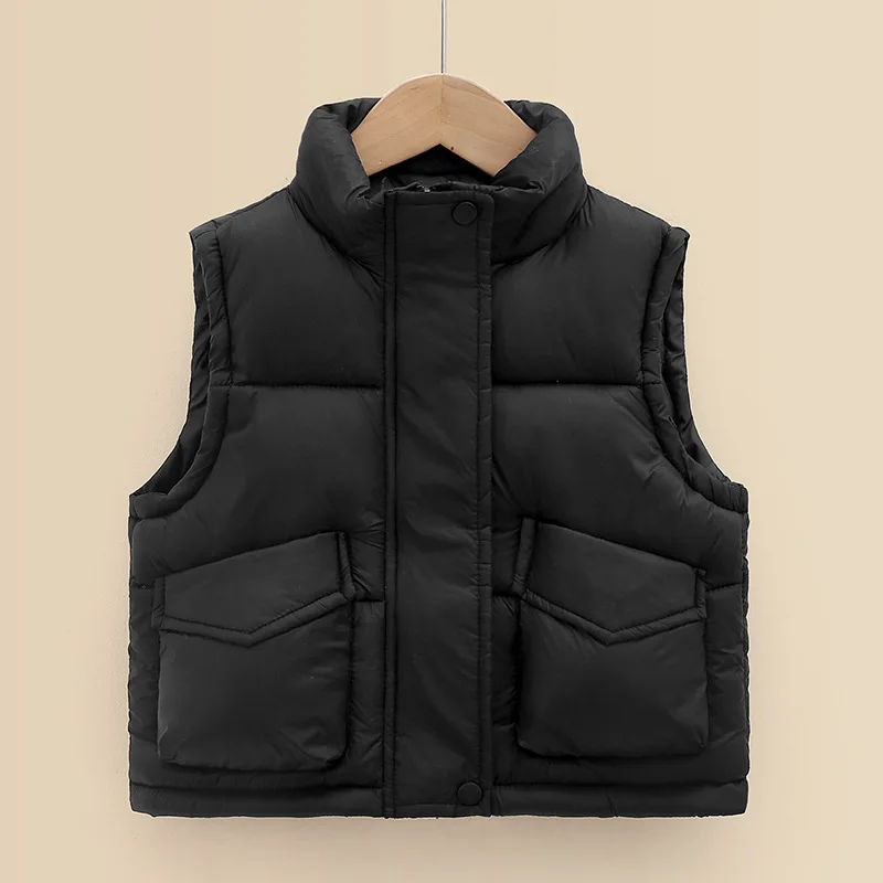 2024 Autumn Winter Girls Boys Casual Thick Warm Waistcoat Kids Vest 3-12 Years