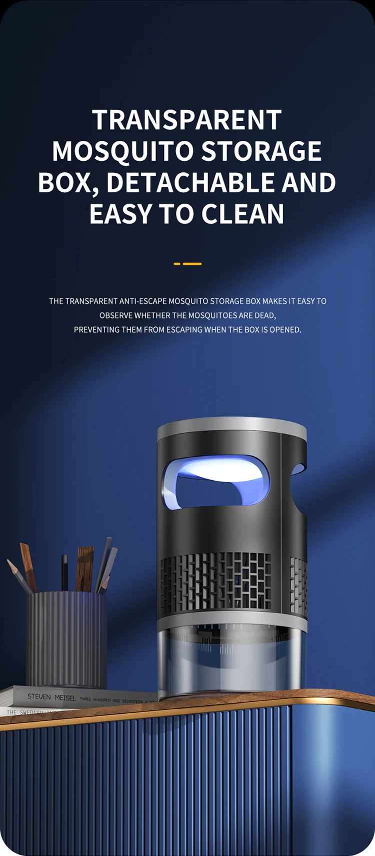 TINSOL Automatischer Mücken-Lichtinhalator Geräuschloser Mückenfänger Typ-C Wiederaufladbar für Outdoor-Camping und Heimgebrauch – Detail 16