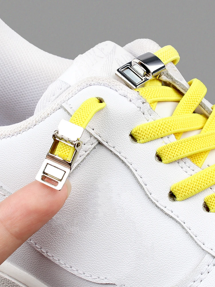 Magnetic Shoelaces Elastic No tie Shoe laces Sneakers Laces for Shoes Quick Rubber Shoe lace Lock Kids & Adult Flat Shoestringgs