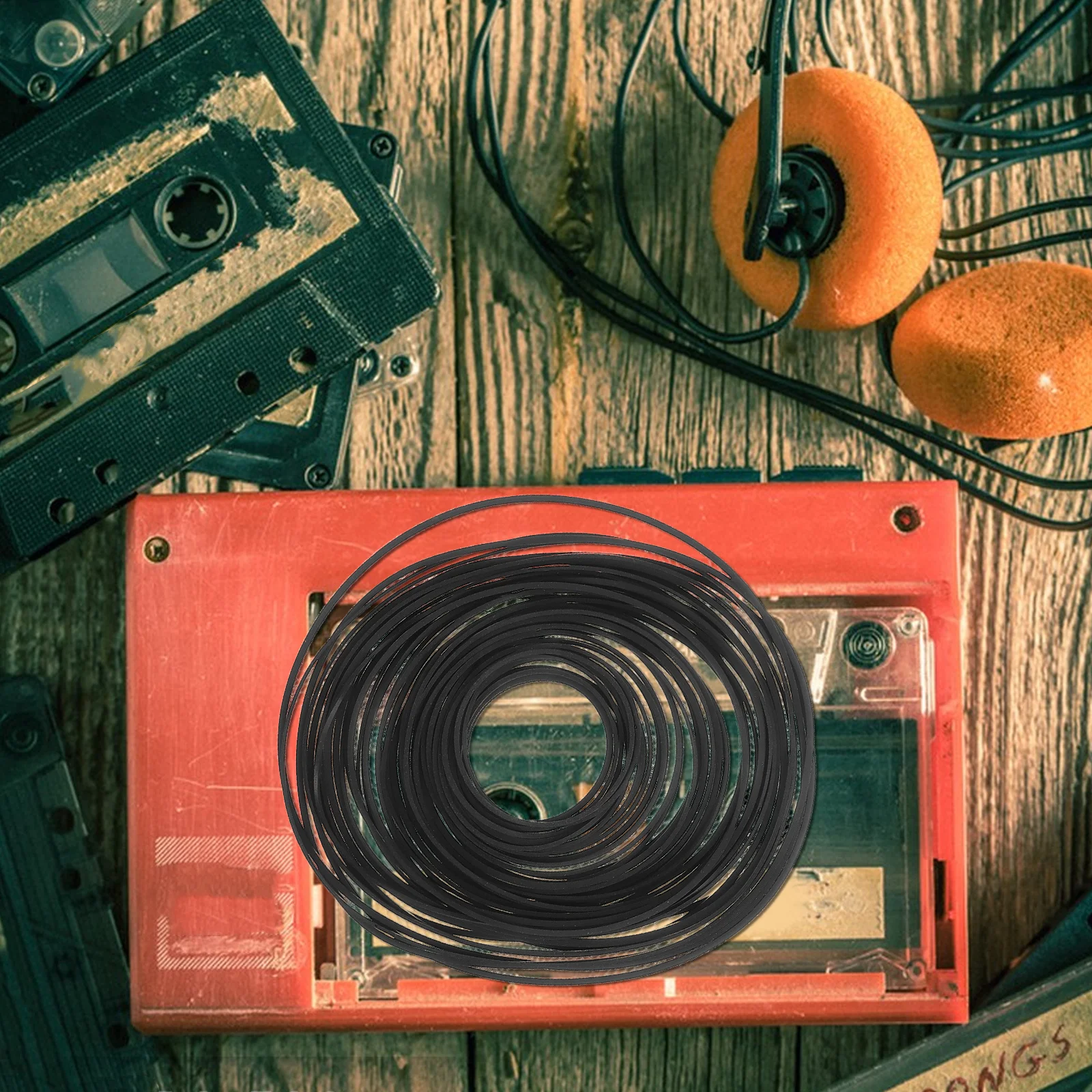 مجموعة حزام كاسيت مطاطي مكون من 50 قطعة لأجهزة الصوت والفيديو، استخدام متعدد الاستخدامات، محمول يدوم طويلاً، استعادة سهلة الاستخدام