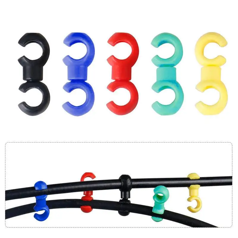10Pcs/Set S Buckle Bike Brake Derailleur Shift Clips Buckle Cable Line Tube Rotatable Brake Line Clip Ring Clasp