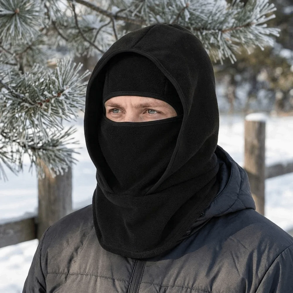 Doppellagige Balaclava-Fahrradkappe, Nackenschutz, Gesichtsmaske, warme Mütze, winddicht, kältebeständig, Ohrenschutzmütze – Detail 7