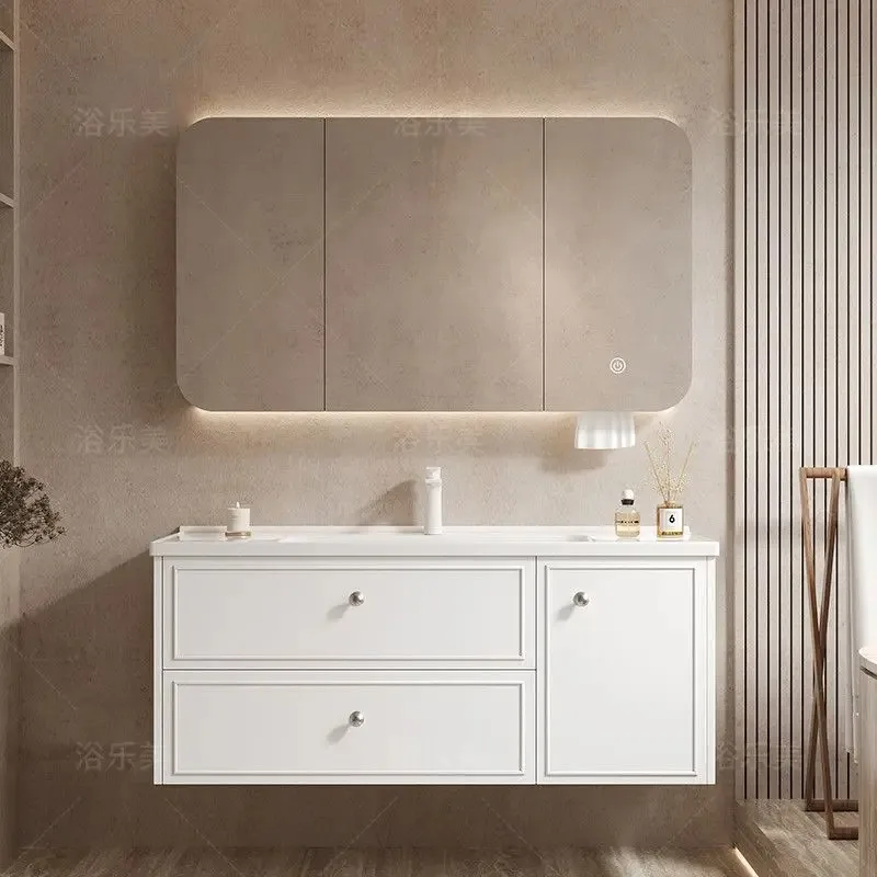 Ceramic integrated basin cabinet Smart mirror cabinet Washbasin cabinet Washtable Solid wood multi-layer
