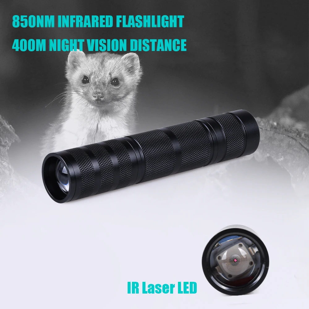 850nm Infrared Flashlight Night Vision IR Torch Laser LED Zoom Fill Light Illuminator for M2 Night Vision Scope Weapon Lights