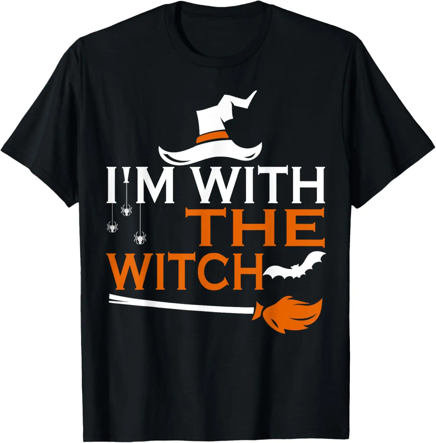 Matching Halloween Couple for Men Husband I'm With The Witch T-Shirt