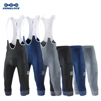 KEMALOCE pantalones de ciclismo 3/4 verano Anti-UV almohadilla de Gel de gama alta pantalones con pechera para bicicleta 3/4 sólido negro/gris/azul bragas de bicicleta de primavera