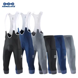 KEMALOCE pantaloni da ciclismo 3/4 estate anti-uv High End Gel Pad Bike bavaglino pantaloni 3/4 Solid Black/Grey/Blue Spring Bicycle Knicker