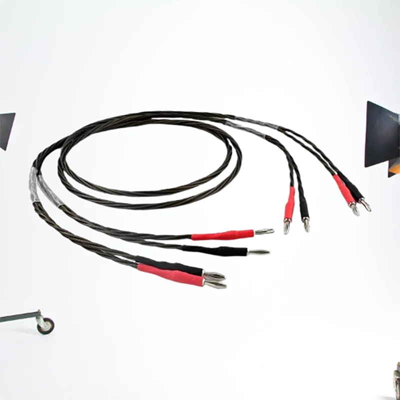 

Premium Dual Silver-Plated OFC Speaker Cables: HiFi Banana Plug Audiophile-Grade Wires