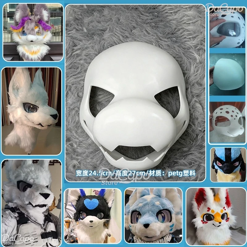 

Head Base Kigurumi Mask Headwear Cosplay DIY Accessories Animal Kig Furry Cat Dog 3D Printed Shell Skull Japanese Fursuit Back
