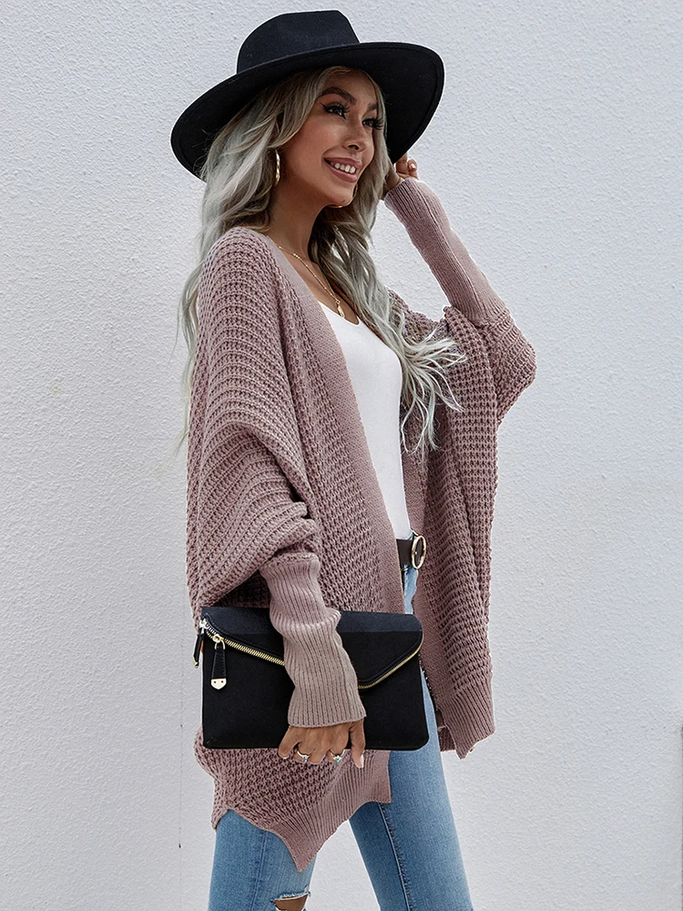 Boho Oversized Cardigan Batwing Sleeve Sweater Women Clothing 2022 Autumn Loose Coat Knitwear Fashion Knitted Jackets