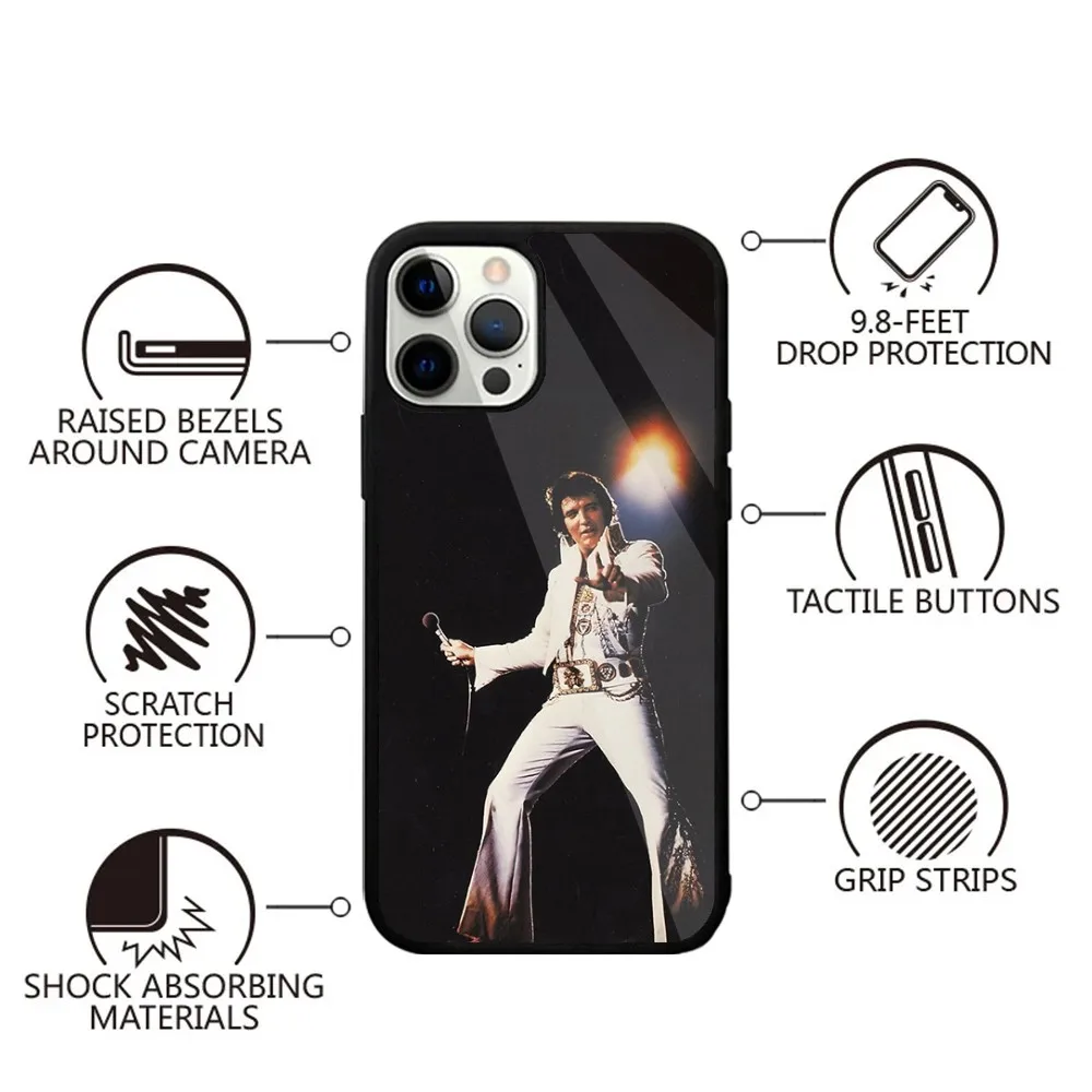 Cat King E-Elvis Presley Singer  Phone Case For iPhone 15,14,13,12,11,Plus,Pro,Max Mini Magsafe Magnetic Wireless Charging