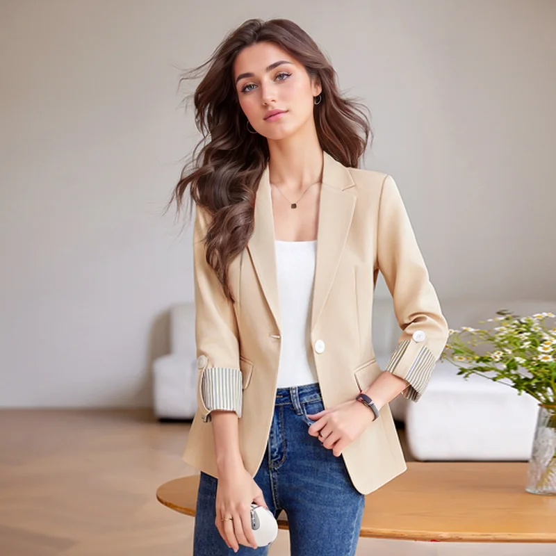 ZJYT Autumn Outerwears Blazer Woman New In Coats Chaquetas Mujer Casaco Feminino Large Size Office Casual Blazers Jackets Tops
