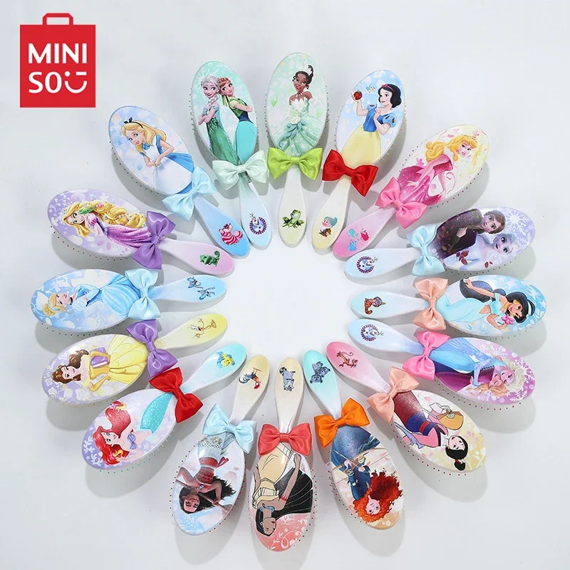 

Disney Princess Air Cushion Massage Combs Cartoon Frozen Elsa Ariel Miniso Bow Hair Brush Hairdressing Tool Children Girls Gifts