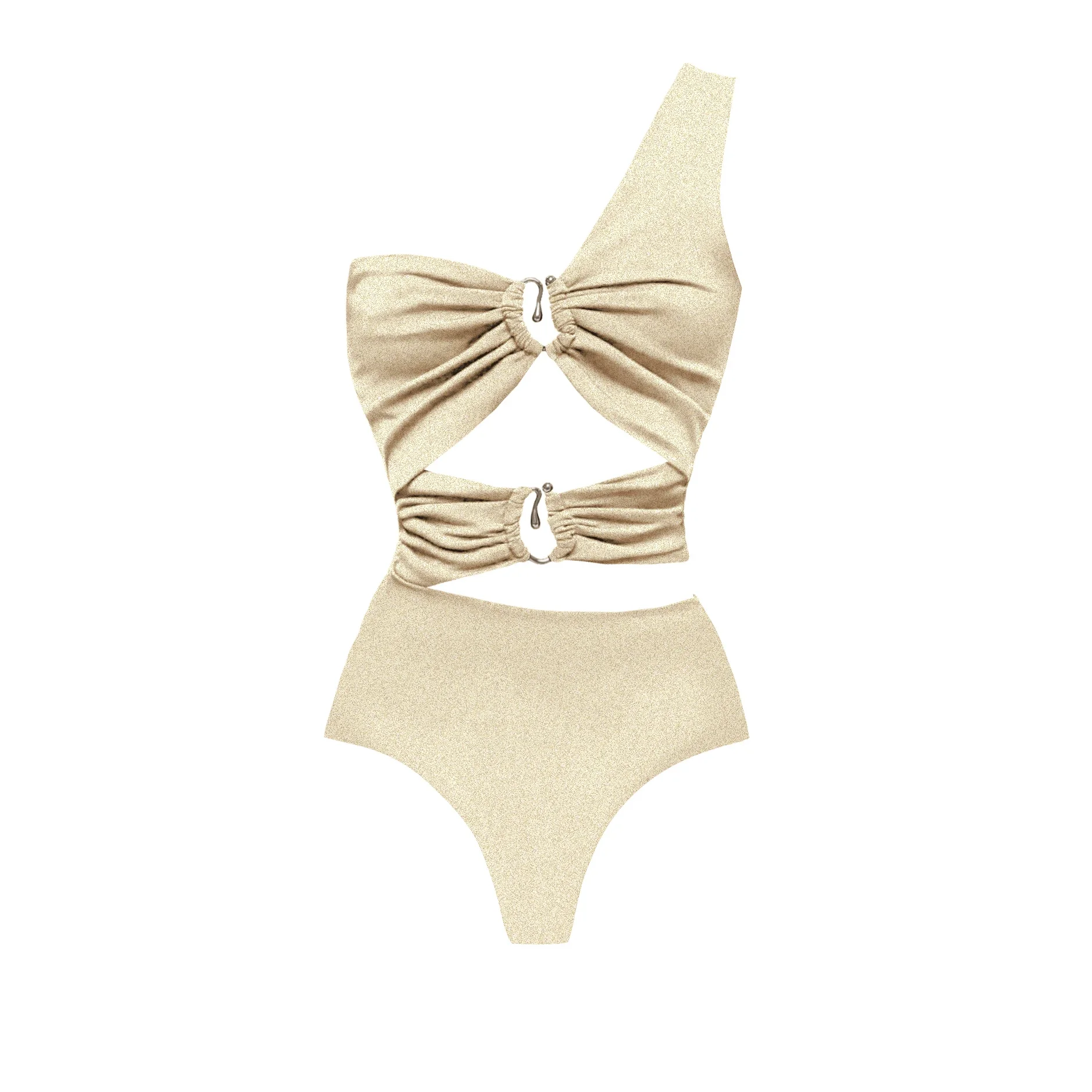 2 個ワンショルダー水着カバーアップセクシーな女性水着カットアウトビキニ女性 Biquini ホルター水着ビーチ衣装