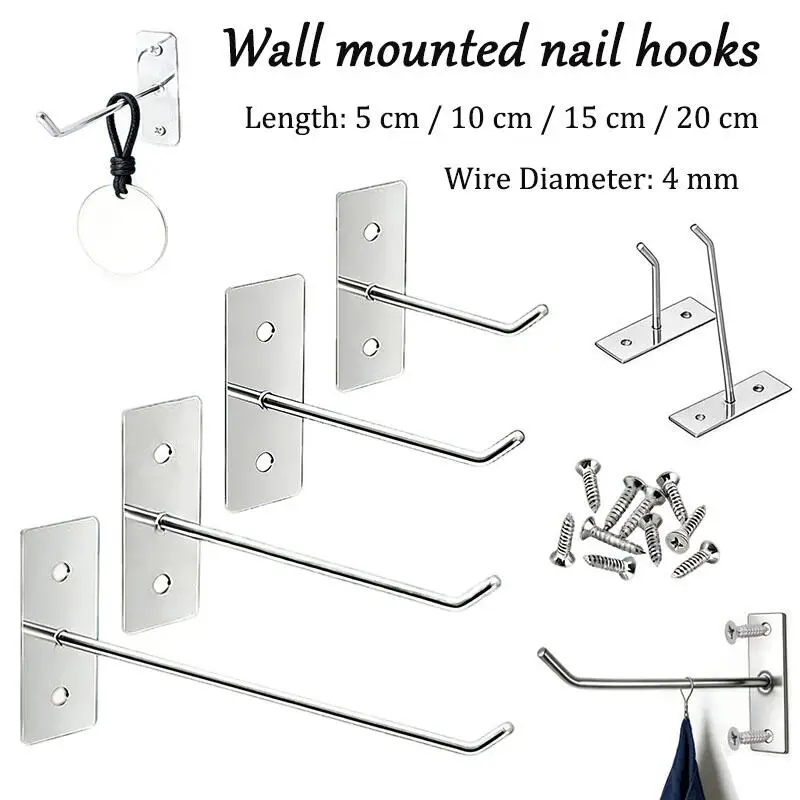 5-25pcs Wall Hook Nail Wall Display Hook Mobile Phone Accessories Single Line Hook Steel Hardware Tool Hammer Pliers Wall Mount