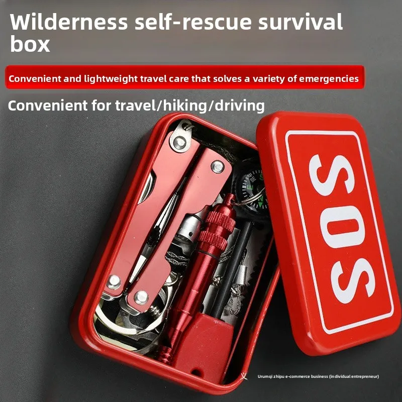 

Outdoor survival tool knife emergency kit multifunctional set self-rescue box