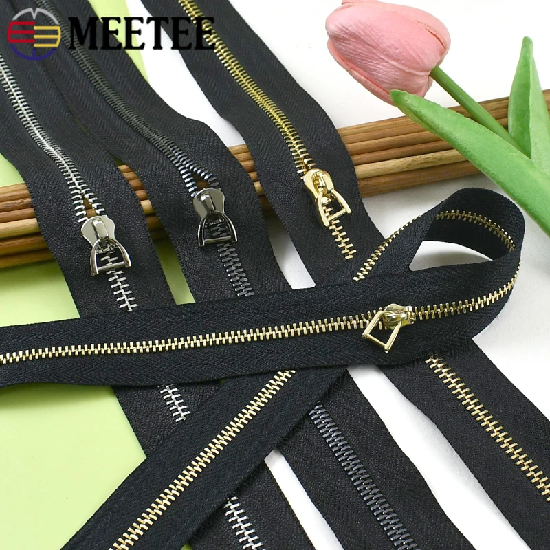 

2/5/10Yards 3#5# Metal Zippers Tape By Yards with Zipper Sliders for Bags Garment Closure Zip Tape DIY Zips Repair Accessories