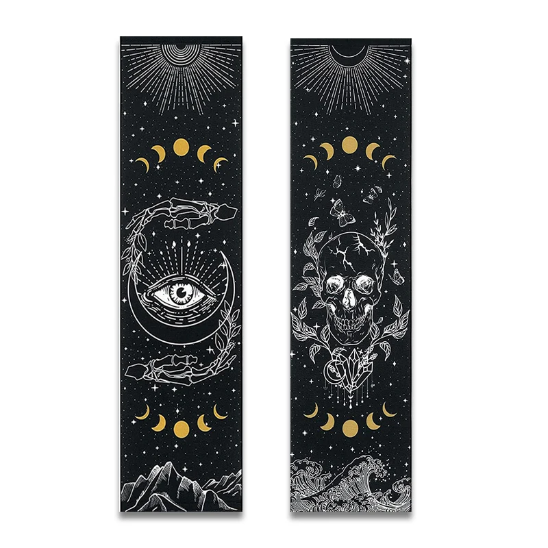 Skull tapestry moon phase tapestry star starry wall hanging black skeleton Witchcraft Hippie butterfly tapestry room Decor