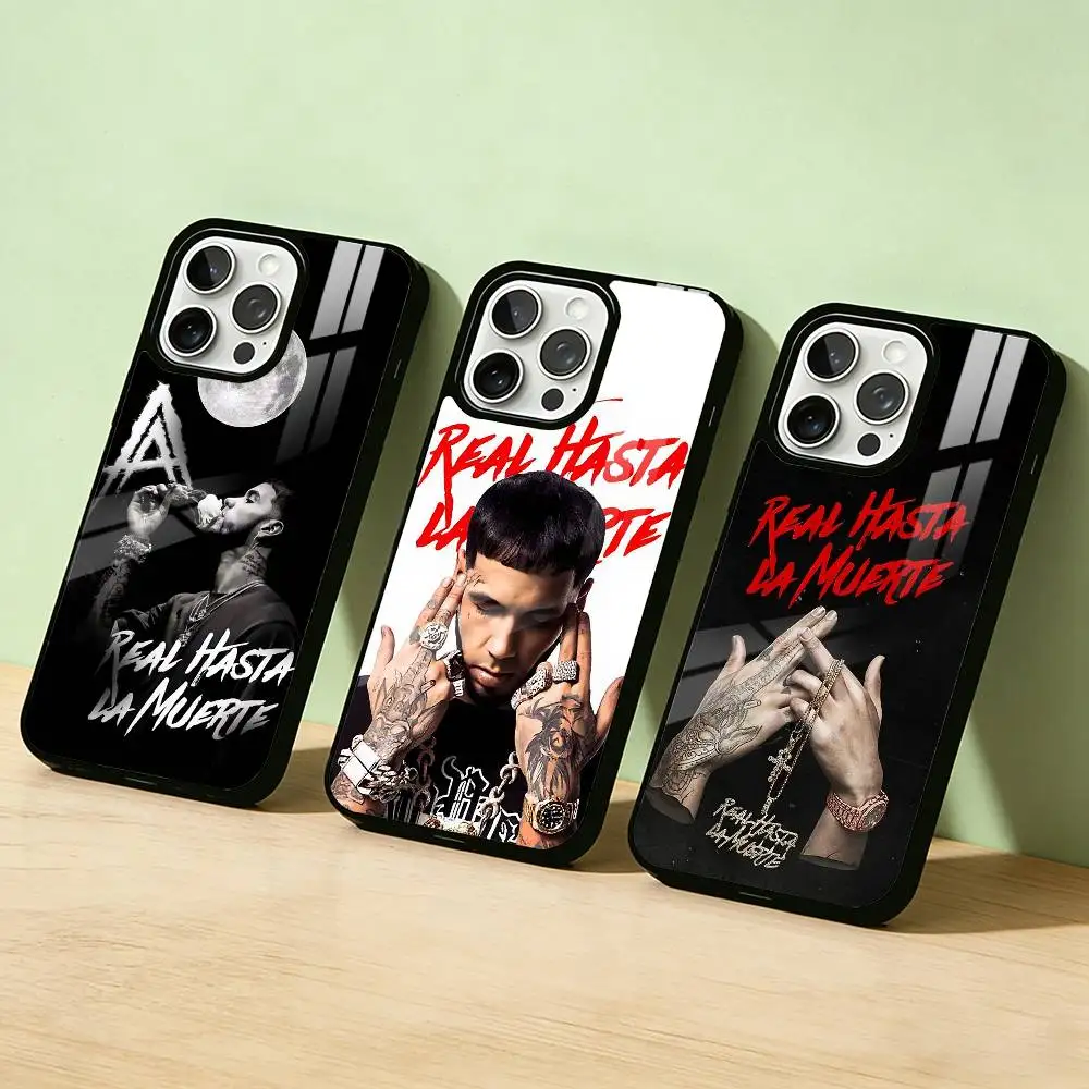 

AAA Rapper A- Anuel AA Real Phone Case For iPhone 17 16 15 14 13 12 11 Pro Max Plus Silver Matte Black Cover