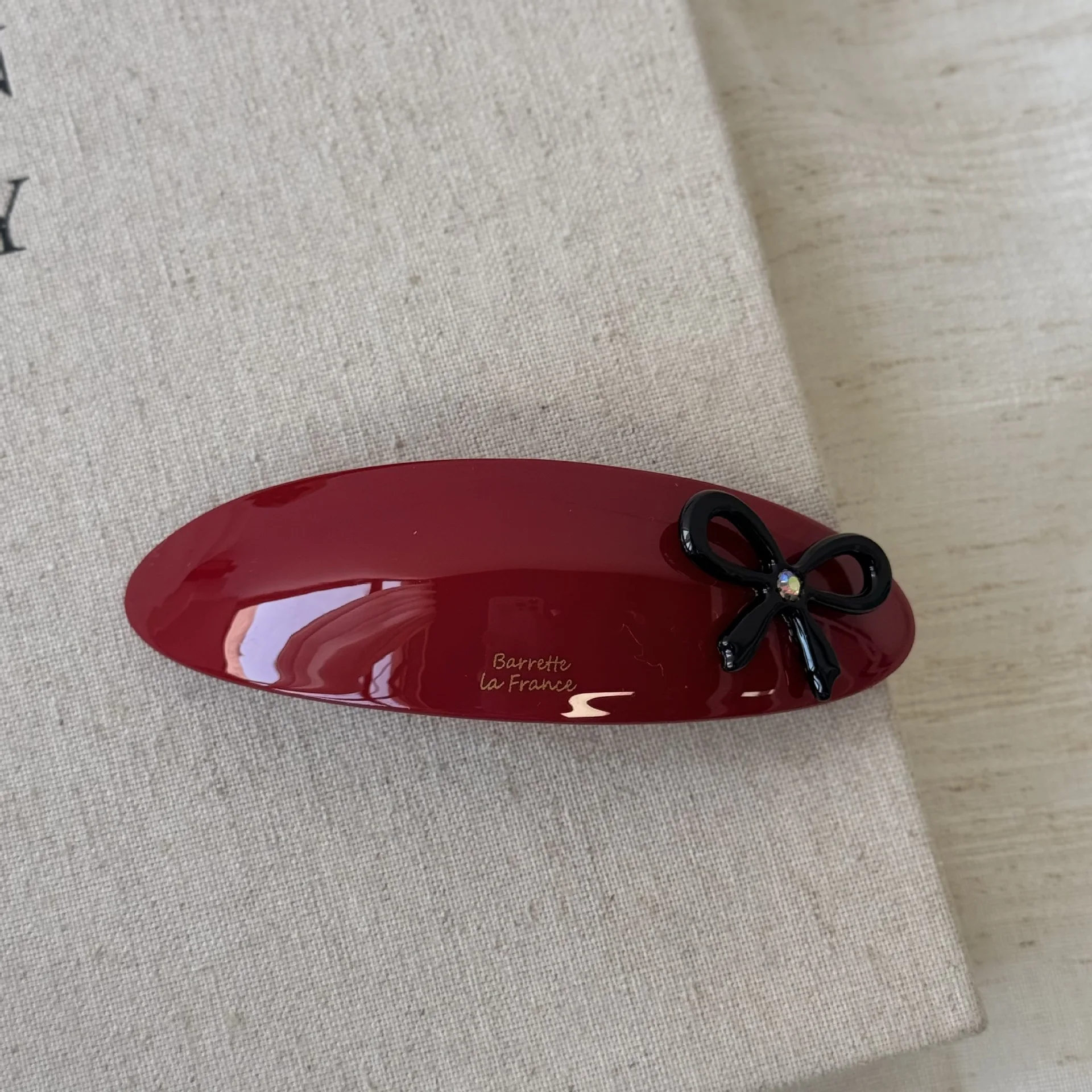 Hair Clip Acetate Bow Oval Curved Spring Clip Chic Blogger Style Premium Back Head Updo Barrette Women Travel Party Gift
