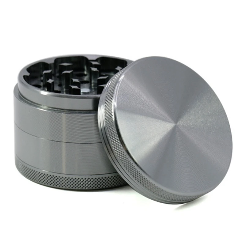 2X Herb/Spice Grinder Matte Aluminum Alloy Grinder Sector Tooth Tobacco Grinder Four-Layer Smoke Grinder 63MM