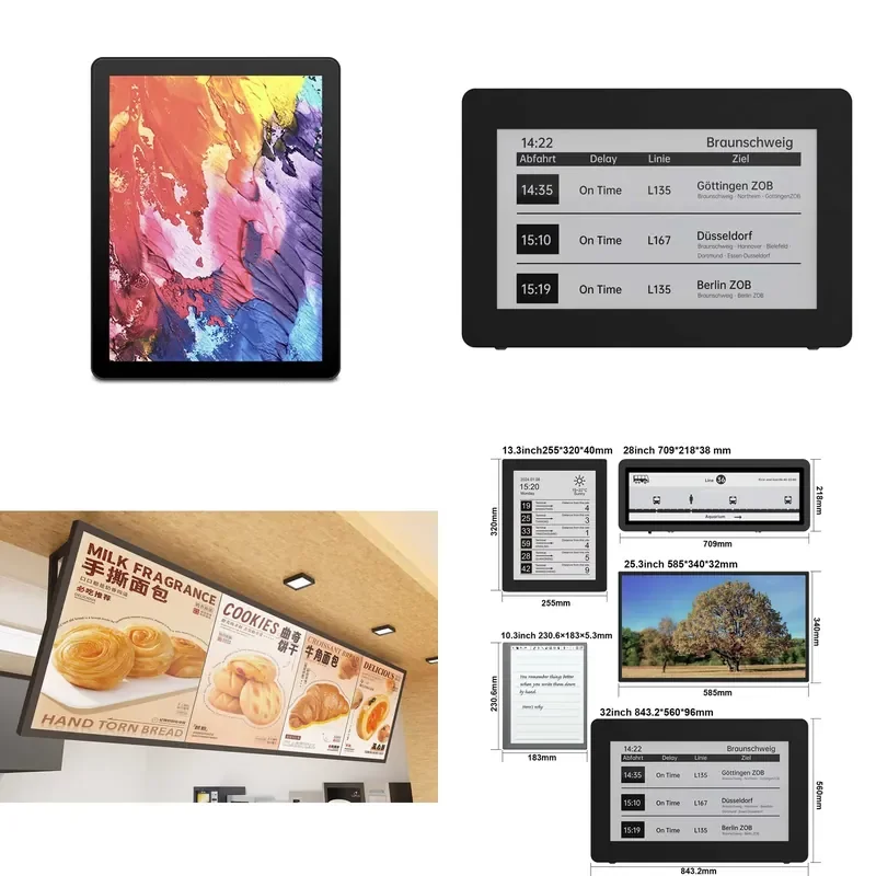 【CHIMU HOME】 Digital Signage Display for 13.3 Inch E Ink Screen E Paper E Ink Display with Best Quality Wall Color Epaper