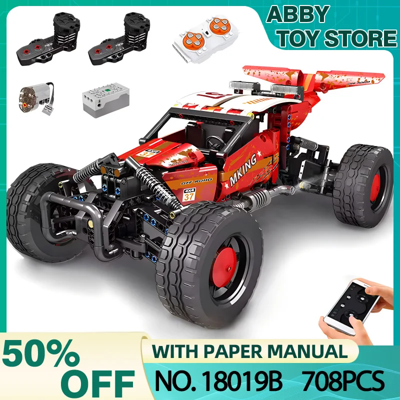 MOULD KING 18019B MOC The Technical Motorized Off-road Vehical Car Building Blocks Bricks Toy Christmas Birthday Gifts For Kids