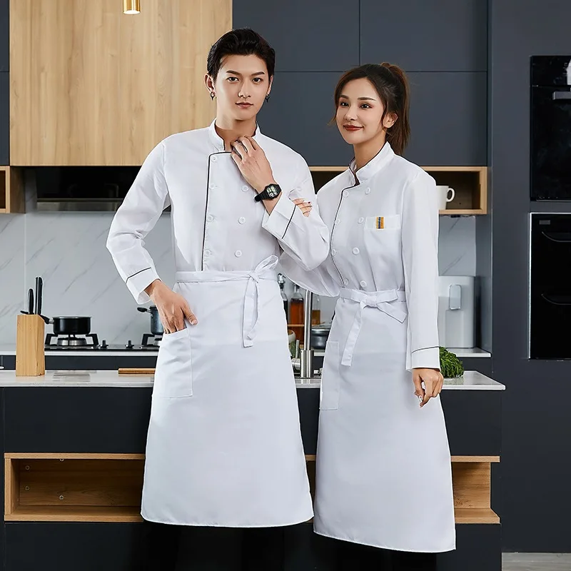 C410 Chef's Work Clothes Female Chef's Long Sleeved Summer Hotel Bakery Chef's Clothes  Sushi Chef Uniform Waiter Jacket