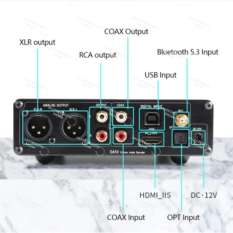 HiFi MQA Audio Balance Decoder XU316 USB 32Bit 768KHz DSD512 Bluetooth 5.4 QCC5181 LDAC IIS NEW DA50 PRO 2* AK4499EX DAC