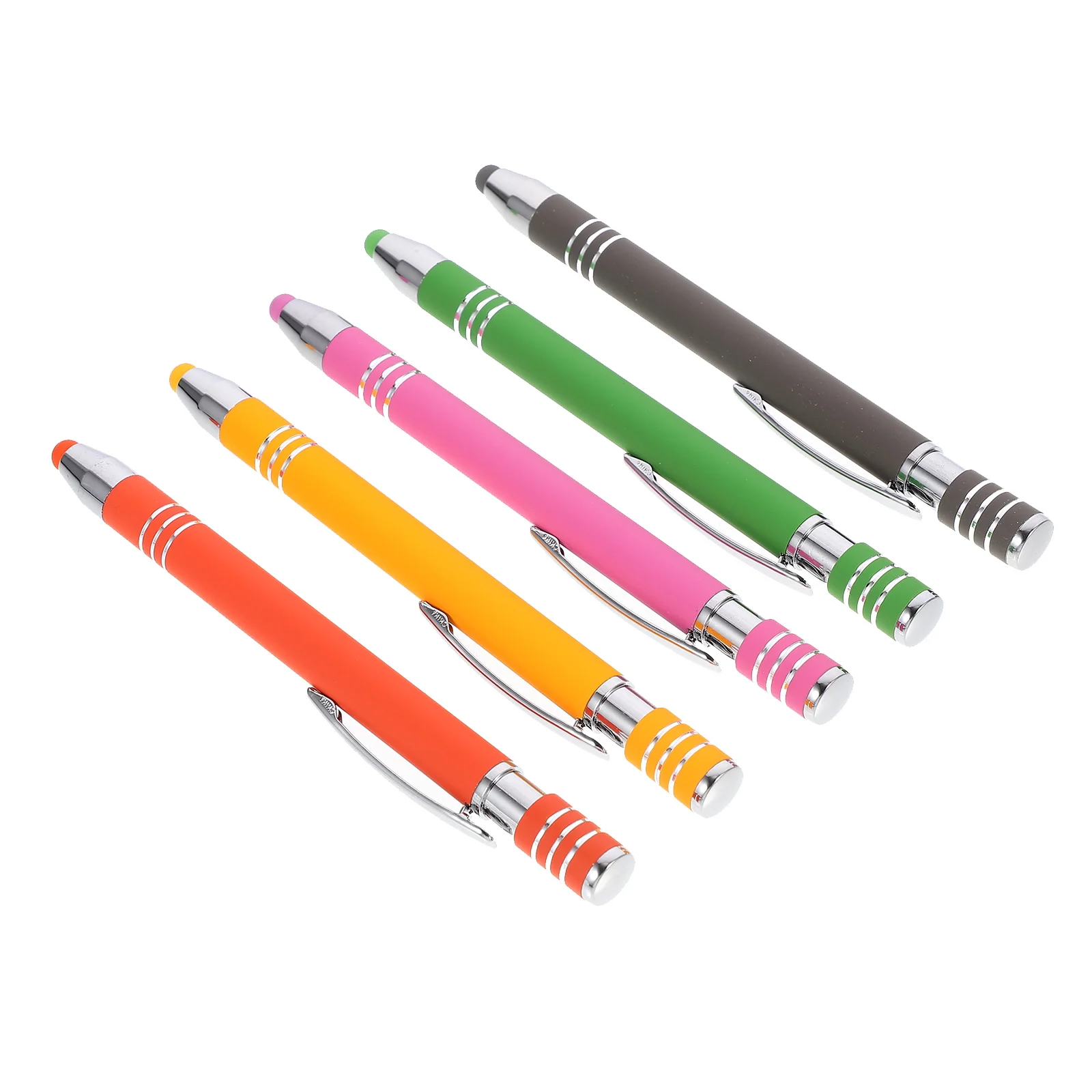 5Pcs Metal Ball Point Pen Multifunctional Stylus Pen for Capacitive Touch Screen Smooth Writing and Accurate Typing